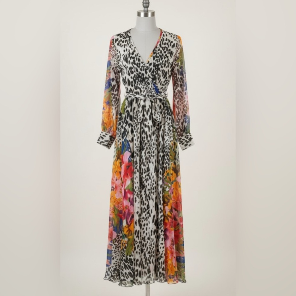 Floral and Animal Print Maxi Dress
